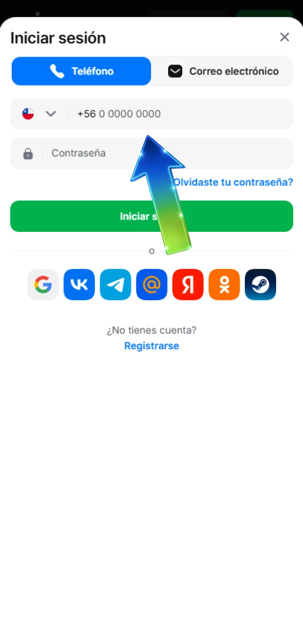 Introduce tu usuario y clave para iniciar sesión en 1win satisfactoriamente.
