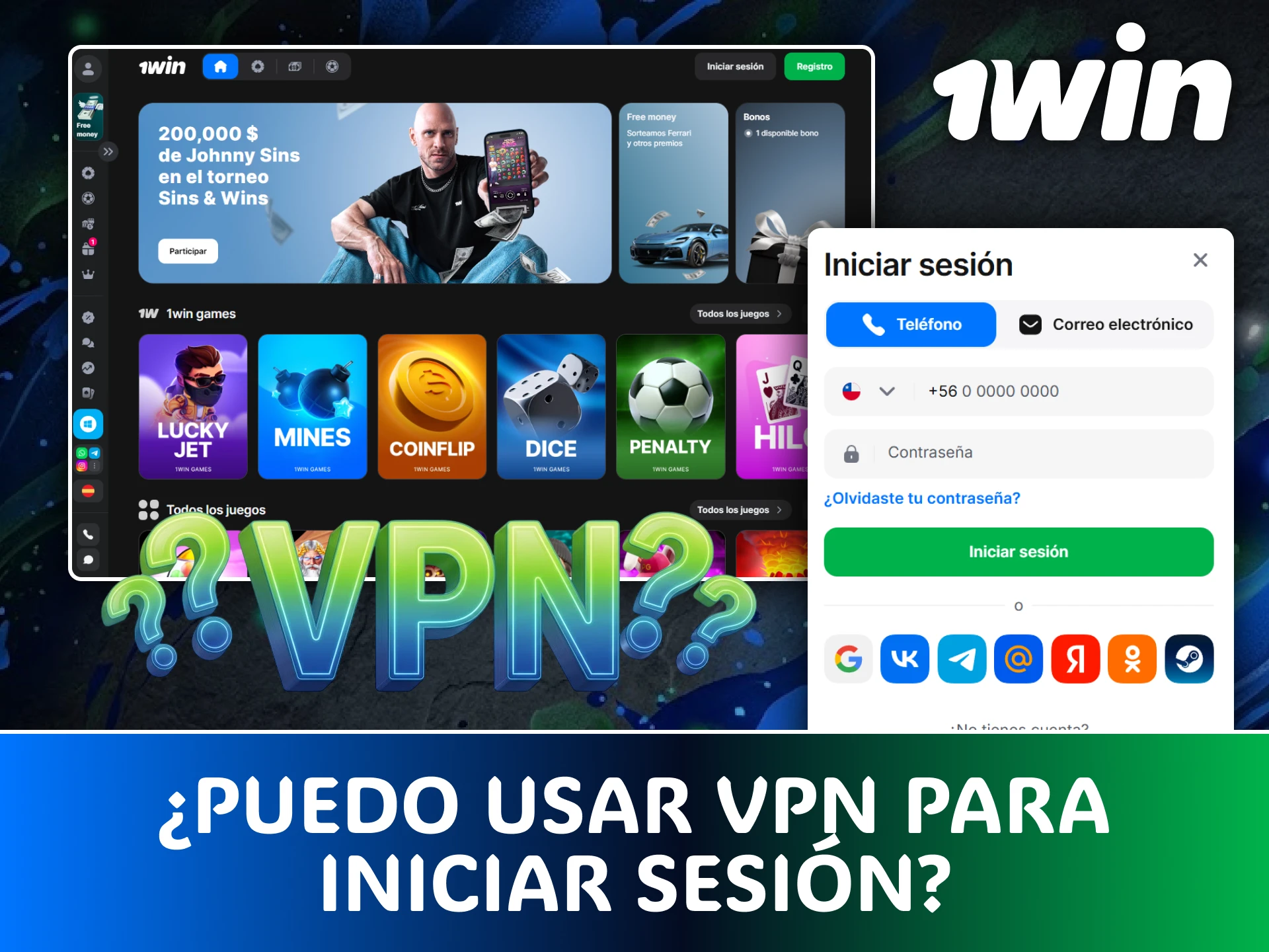 Descubra si puede utilizar una VPN al iniciar sesión en 1win.