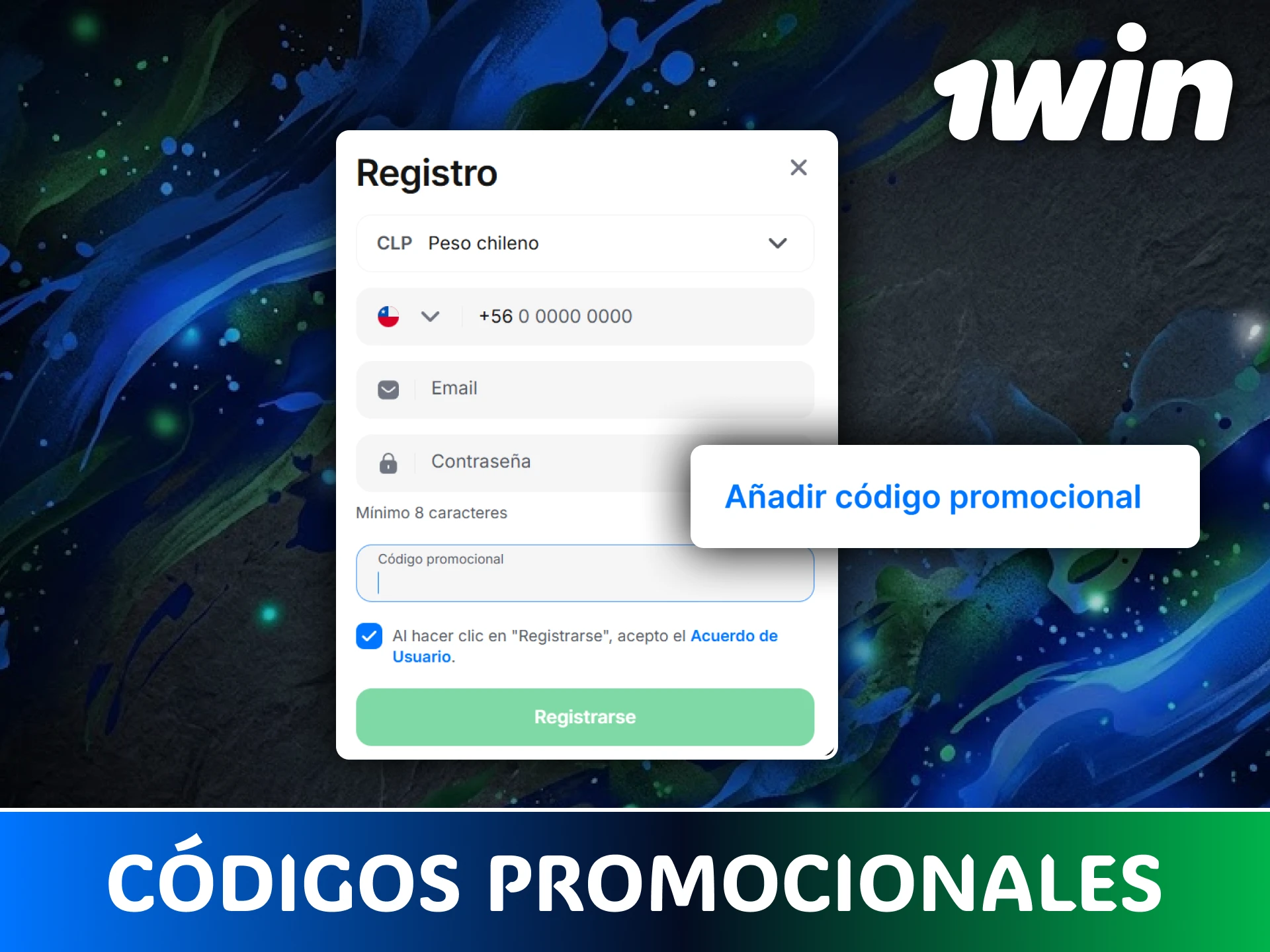 Activa un código promocional exclusivo para aumentar tu saldo en 1win.