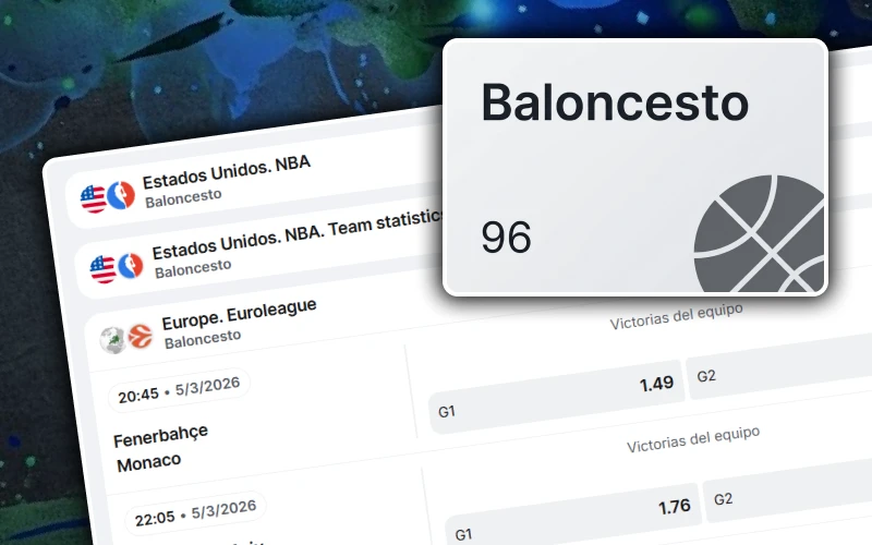 Disfruta de la acción de la NBA y ligas locales de básquet de deporte en 1win.