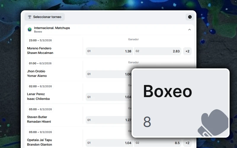 Apuesta por el ganador de los grandes combates de boxeo de deporte en 1win.