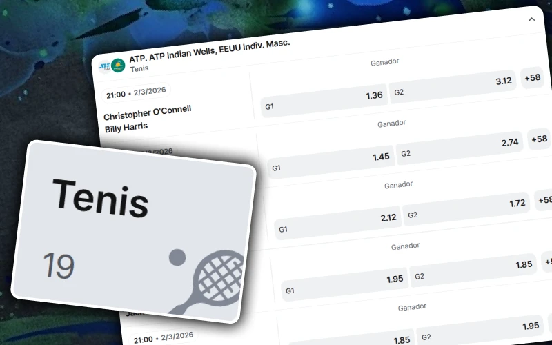 Realiza tus pronósticos en los torneos más importantes de tenis de deporte en 1win.