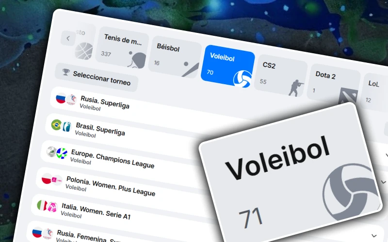 Sigue los sets y resultados de los encuentros de voleibol de deporte en 1win.