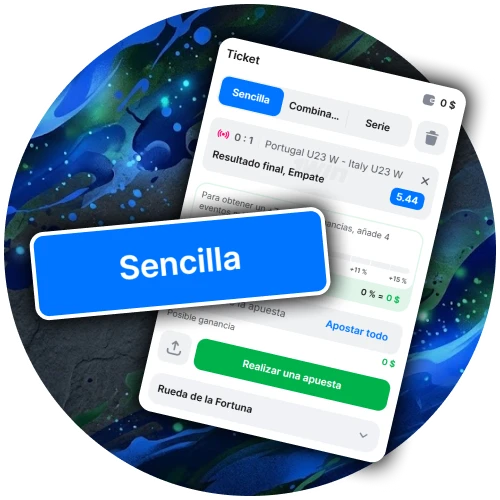 Realiza tus jugadas individuales con las apuestas simples de deporte en 1win.